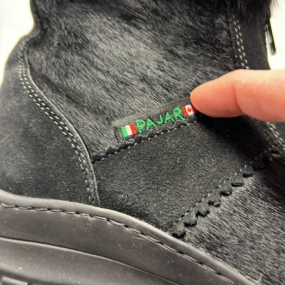 Pajar Black Pony Hair and Faux Fur Zip Front Winter Boots Size 39 - Picture 7 of 12